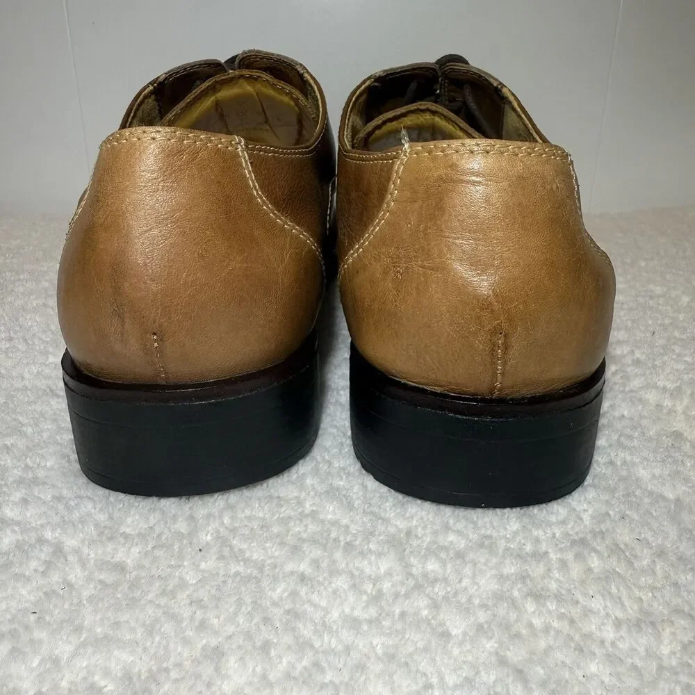 Sandro Moscoloni Oxford Shoes Men's 13D Brown Tan Leather Derby Lace-Up Brazil
